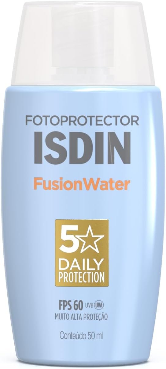 ISDIN Protetor Solar Facial Fusion Water 5 Stars Sem Cor FPS 60-50ml