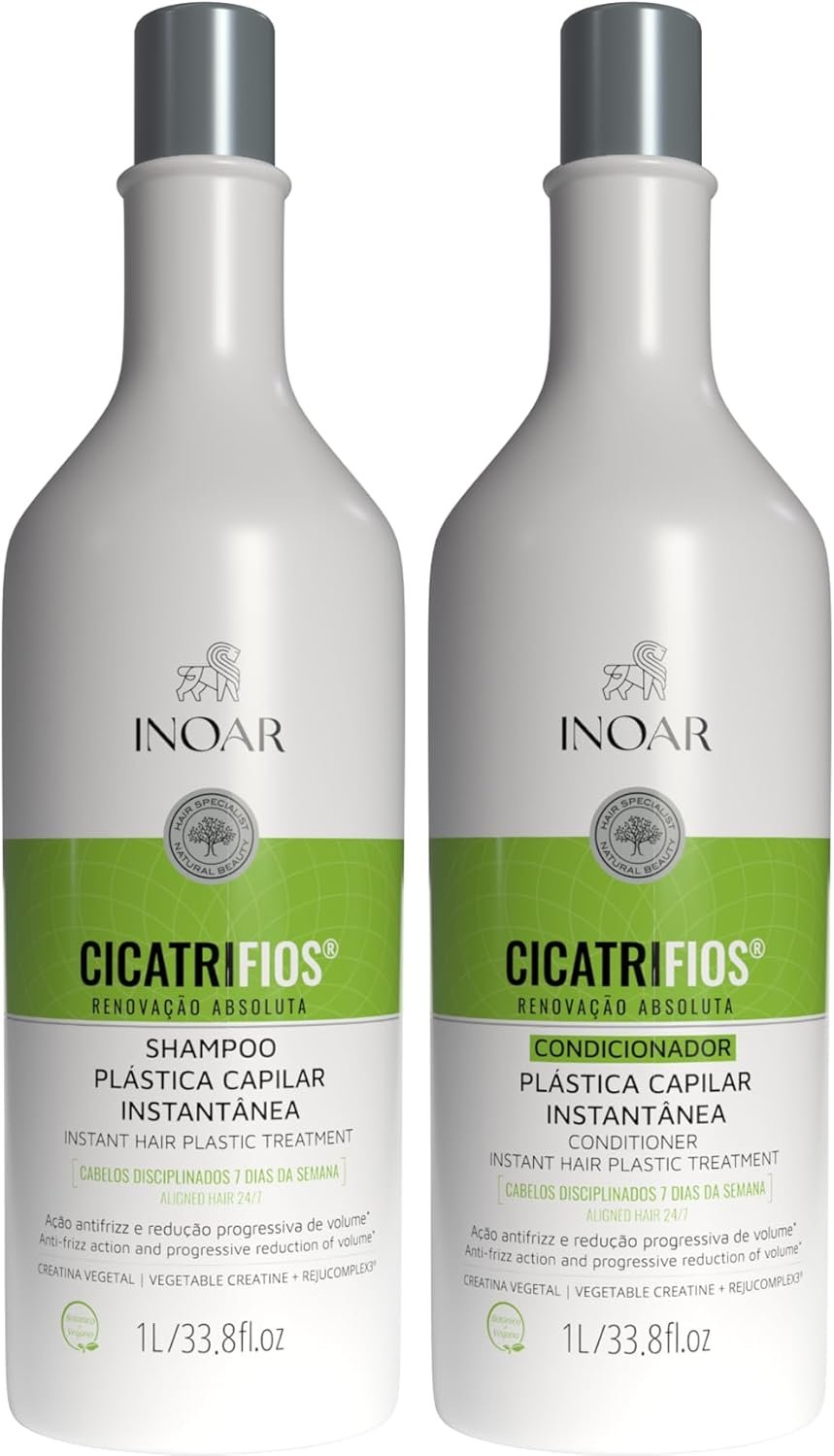 Inoar, Kit CicatriFios Plástica Capilar – Shampoo e Condicionador 2x1L