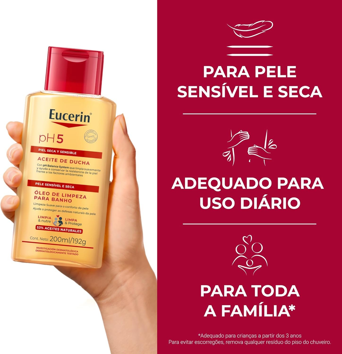 EUCERIN Óleo de Limpeza Corporal pH5 200ml - Image 3